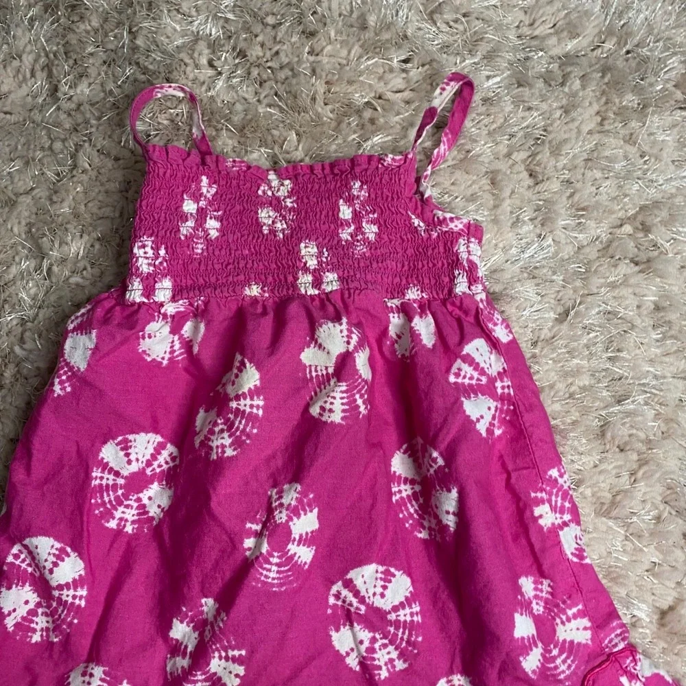 Faded Glory Sundress Girls 24M Pink Tie Dye Smocked Ruffle‎ Kidcore Fairycore
